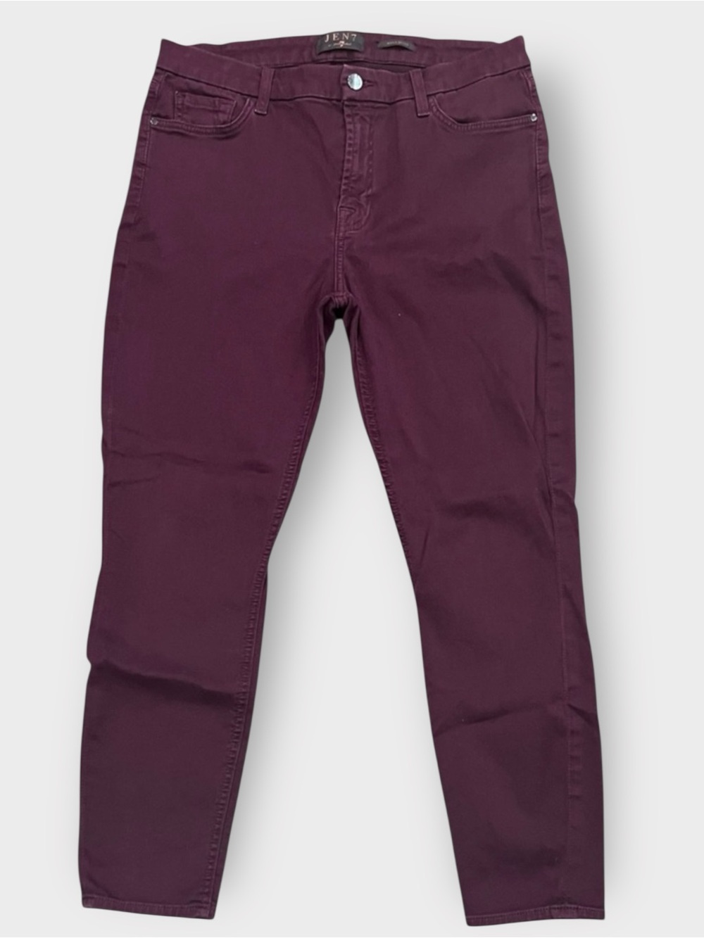 Jen7 by 7 For All Mankind Burgundy Ankle Skinny Jeans | Women’s Size 12 | purple